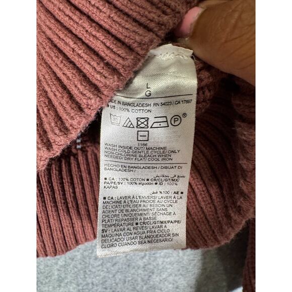 Old Navy Sweater Women Large Root‎ Beer Cropped Chevron Open-Knit Pullover - Picture 3 of 8